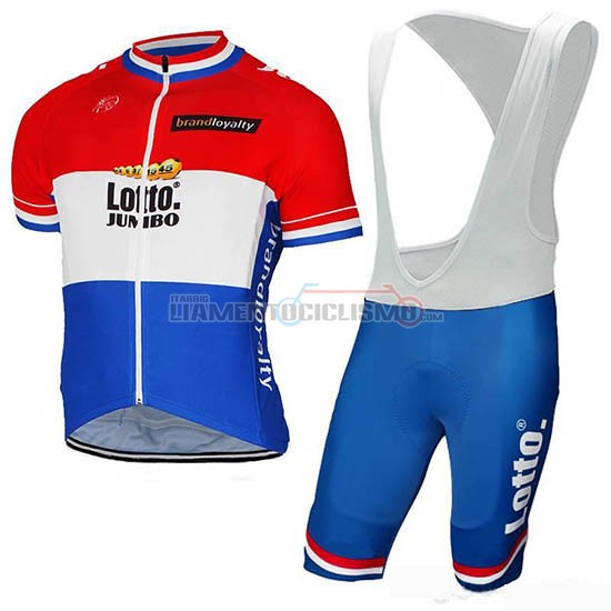 Abbigliamento Ciclismo Lotto-NL-Jumbo Manica Corta 2019 Campione Lussemburgo